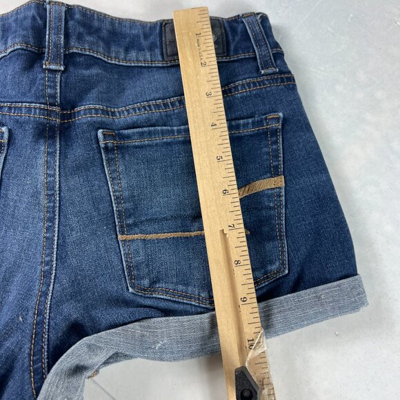 American Eagle Shorts Women's 27* Hi Rise Shortie Blue Cuffed Denim Jorts Tag 4 - Picture 10 of 16